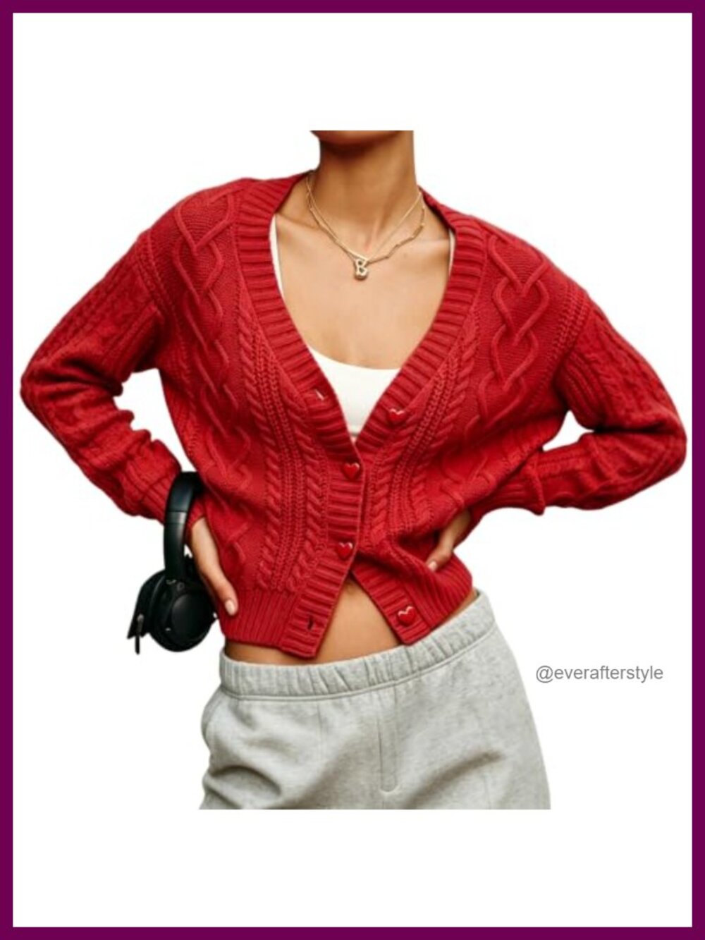 Womens Cropped Cable Knit Cardigan V Neck Button Down Y2K Sweater